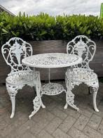 Mooi zeldzaam antiek wit bistrosetje tafel 2 stoelen, Antiek en Kunst, Ophalen