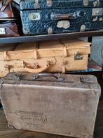 KOOPJE oud vintage gebruikt koffer bruin decoratief karton, Ophalen