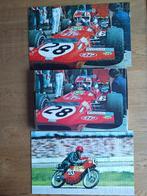 2 puzzels historische afbeeldingen motorrace, autorace -1973, Ophalen of Verzenden, 500 t/m 1500 stukjes, Gebruikt, Legpuzzel