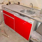 Vintage rode keuken, Huis en Inrichting, Keuken | Complete keukens, Ophalen, Gebruikt, Hoekkeuken