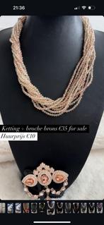 Marokkaanse ketting en broche rose, Sieraden, Tassen en Uiterlijk, Kettingen, Ophalen of Verzenden, Zo goed als nieuw, Overige materialen