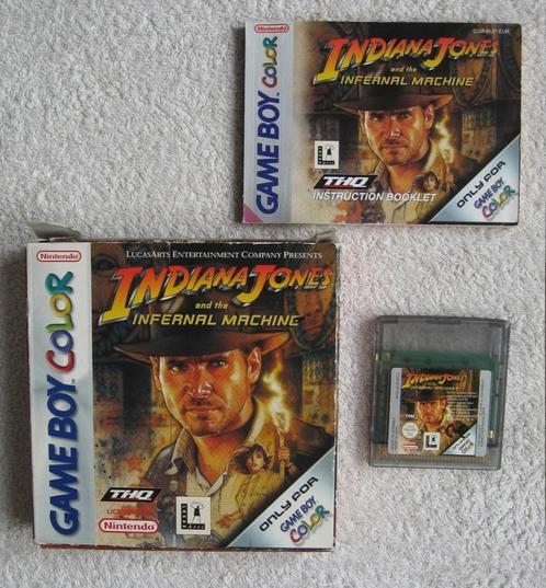 INDIANA JONES and INFERNAL MACHINE met boekje & doosje (GBC), Spelcomputers en Games, Games | Nintendo Game Boy, Gebruikt, Avontuur en Actie
