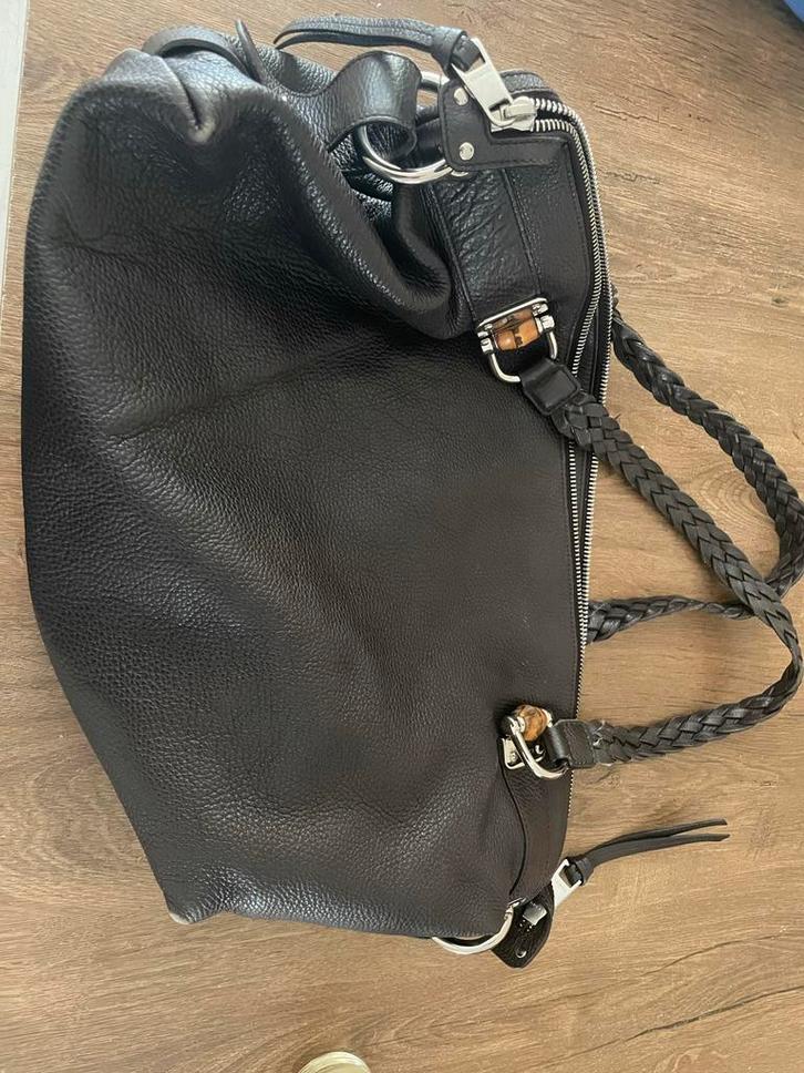 Gucci Tas - Donkerbruin Leer, Sieraden, Tassen en Uiterlijk, Tassen | Rugtassen, Gebruikt, Overige merken, 25 tot 40 cm, Minder dan 30 cm
