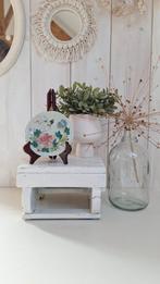 Vintage sierbordje, bord met vogel afbeelding, Pastel tinten, Gebruikt, Vintage, Ophalen of Verzenden, Nvt