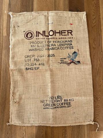 Jute zak voor koffiebonen Arabica Coffee Honduras 100x70cm beschikbaar voor biedingen