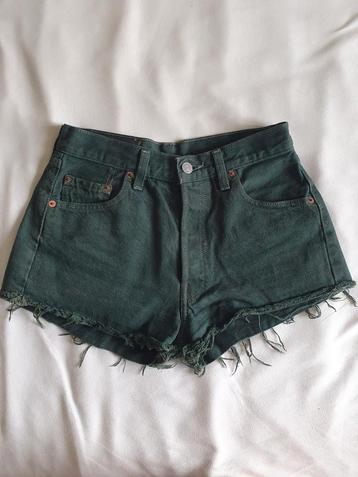Levi's 501 jeans short groen xs 34 shorts vintage