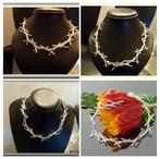 Exclusieve handgemaakte verzilverde ketting/collier.., Verstelbaar, Verzenden, Nieuw, Zilver