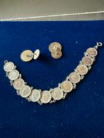 Armband van zilveren dubbeltje, Ophalen of Verzenden, Zo goed als nieuw, Met edelsteen, Zilver