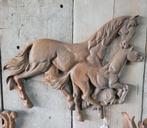 Brocante aluminium ornament wand decoratie Paarden, Verzenden