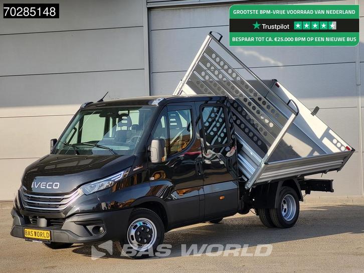 Iveco Daily 35C21 Open Laadbak Dubbel Cabine 210PK 3.0L Dubb, Auto's, Bestelauto's, Bedrijf, Te koop, Achteruitrijcamera, Airconditioning
