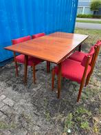 Vintage jaren 60 bovenkamp eethoek met 4 stoelen, Huis en Inrichting, Complete eetkamers, Ophalen of Verzenden, Zo goed als nieuw