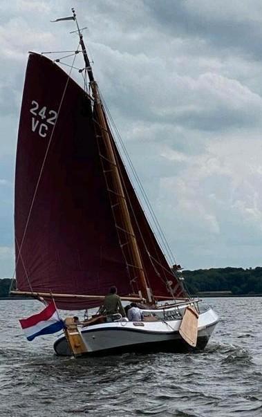 Verras, Hoogaars plat bodem,Lemster Hengst, Watersport en Boten, Platbodems, Gebruikt, 9 tot 12 meter, Staal, Diesel, Ophalen