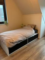 Eenpersoons bed met opbergruimte, Huis en Inrichting, Ophalen, 90 cm, Eenpersoons, Wit