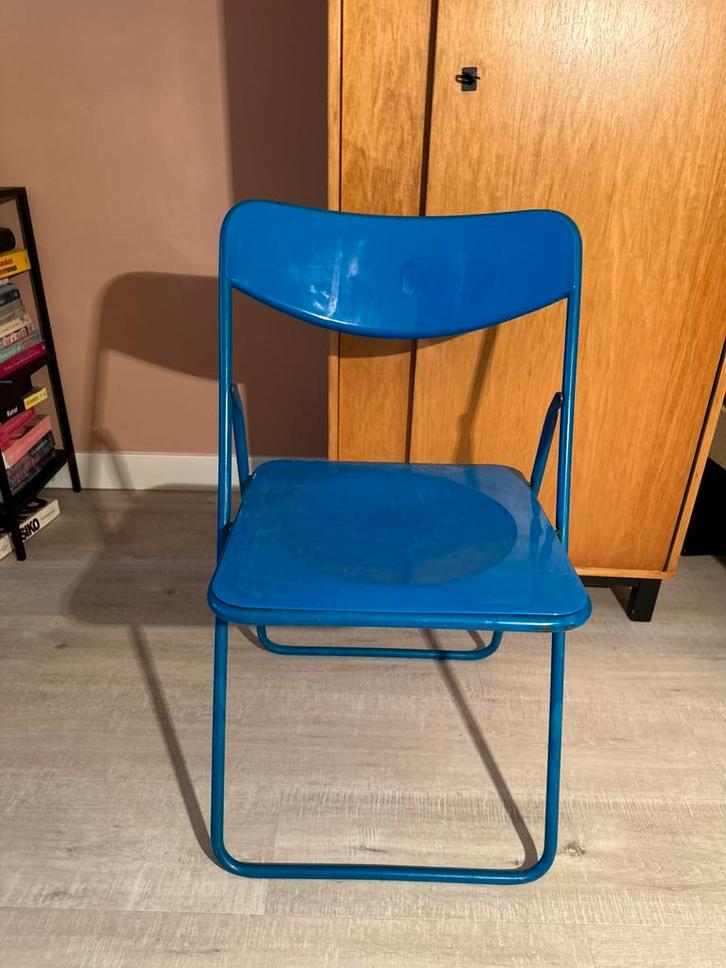 Ikea klapstoel blauw ted vintage space age, Huis en Inrichting, Stoelen, Zo goed als nieuw, Twee, Blauw, Ophalen of Verzenden