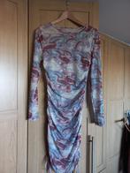 Roestbruin/blauwe "gaas" jurk, lange mouw, maat L., Overige kleuren, Maat 42/44 (L), Ophalen of Verzenden, Zo goed als nieuw