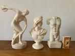 2 mini Grieks Romeins wit stenen marmer beeldjes Apollo, Verzamelen, Beelden en Beeldjes, Ophalen of Verzenden, Zo goed als nieuw