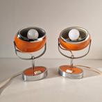Set vintage eyeball lights  oranje bollamp bedlampen, Ophalen of Verzenden