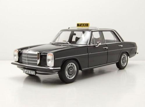 1:18 Mercedes Benz 200 (W115) Taxi Zwart uit 1968 Norev, Hobby en Vrije tijd, Modelauto's | 1:18, Nieuw, Auto, Norev, Ophalen of Verzenden
