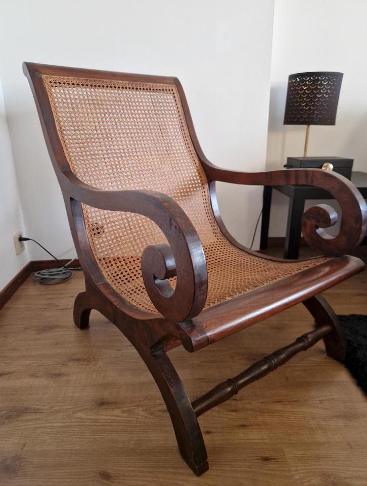 koloniale plantersstoel,, Antiek en Kunst, Antiek | Meubels | Stoelen en Banken, Ophalen