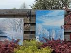 3 grote canvas schilderijen voor buiten, Tuin en Terras, Tuinwanddecoratie, Ophalen, Gebruikt