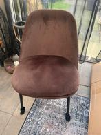 Velours bruine eettafel stoelen van Woood, Ophalen, Zo goed als nieuw, Bruin, Vier