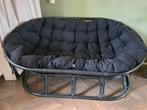 Heerlijke zwarte rotan loungebank verstelbaar, Huis en Inrichting, Banken | Sofa's en Chaises Longues, Ophalen, Eenpersoons, 100 tot 125 cm