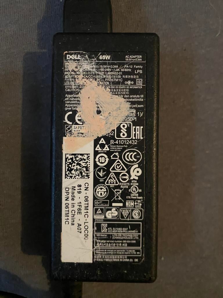Dell 65W Adapter - Origineel/ hp/ acer/ asus, Computers en Software, Laptop-opladers, Ophalen of Verzenden, Gebruikt