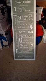 Leuk Wandbord 'Love Rules', Ophalen, Zo goed als nieuw