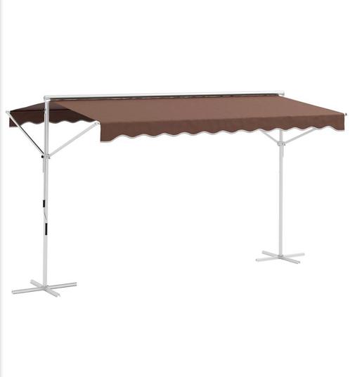 Vrijstaande Outsunny-zonnescherm, 4x3m, koffiekleur NIEUW, Tuin en Terras, Zonneschermen, Nieuw, Ophalen