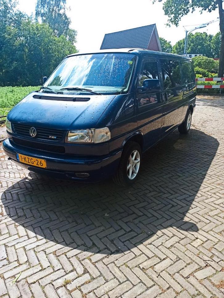 VW T4 2.5 TDi Verlengde Uitvoering Donkerblauw APK 07-2026!!, Caravans en Kamperen, Campers, Particulier, tot en met 2, Buscamper of Camperbus