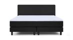 Boxspring ambra vlak met gestoffeerd matras, Huis en Inrichting, Ophalen, Zwart, Tweepersoons, Zo goed als nieuw