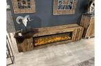 Luxe Custom Made TV-meubel met 3D Elektrische Sfeerhaard, Ophalen, Zo goed als nieuw, Elektrische haard
