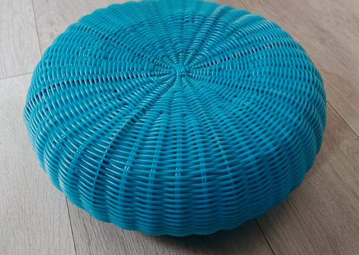 Vintage Ikea poef hocker Ottoman jaren 80, Huis en Inrichting, Banken | Voetenbanken en Poefen, Zo goed als nieuw, Minder dan 50 cm