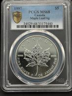 1997 Maple Leaf 1 Oz Zilver PCGS MS68 - Zeldzaam!, Ophalen of Verzenden, Noord-Amerika, Losse munt, Zilver