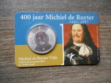 5 Euro 2007 Michiel de Ruyter Vijfje UNC Coincard zilver beschikbaar voor biedingen