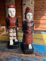India houtsnijwerk vintage beelden echtpaar man vrouw 30 cm, Antiek en Kunst, Ophalen of Verzenden
