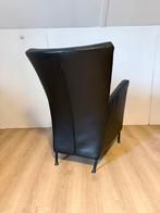 2 Montis Windy Stoelen - Zwart Leer, Huis en Inrichting, Fauteuils, Ophalen, Rugleung hoogte 48 cm zithoogte 42 cm volledig  hoogt 90 cm