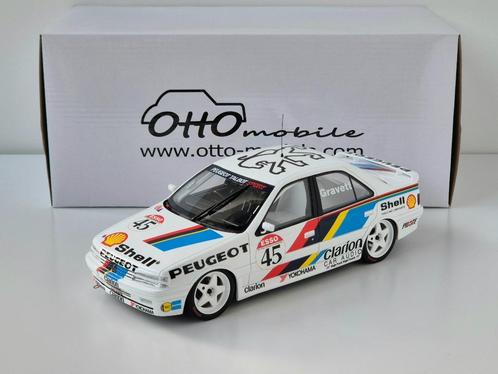 1:18 Ottomobile Peugeot 405 MI16 BTCC 1992 Gravett, Hobby en Vrije tijd, Modelauto's | 1:18, Zo goed als nieuw, Auto, OttOMobile