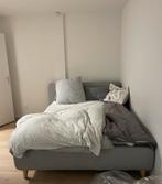 Boxspringbed 140x200 Lichtgrijs + 2 Matrassen, Huis en Inrichting, Ophalen, Gebruikt, Tweepersoons, 140 cm