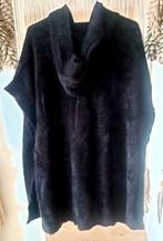 Zwarte Mohair Cape met Capuchon, Ophalen of Verzenden, Zo goed als nieuw, Maat 38/40 (M), Zwart