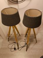 Vloerlamp 3-poot met antraciet gebreide lampenkap, Ophalen, Zo goed als nieuw, Rond, 50 cm of meer