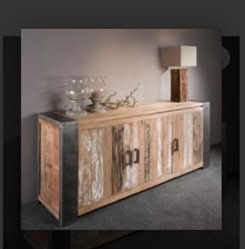 Dressoir novara 3 deurs 210cm teakhout metaal beschikbaar voor biedingen