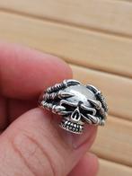Sterling zilveren biker doodskop heren ring, 20 of groter, Heer, Ophalen of Verzenden, Zo goed als nieuw