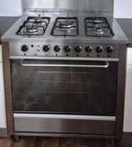 Indesit Gasfornuis 50 cm breed, RVS. Vrijstaand, Witgoed en Apparatuur, Fornuizen, Gebruikt, Minder dan 85 cm, Ophalen of Verzenden