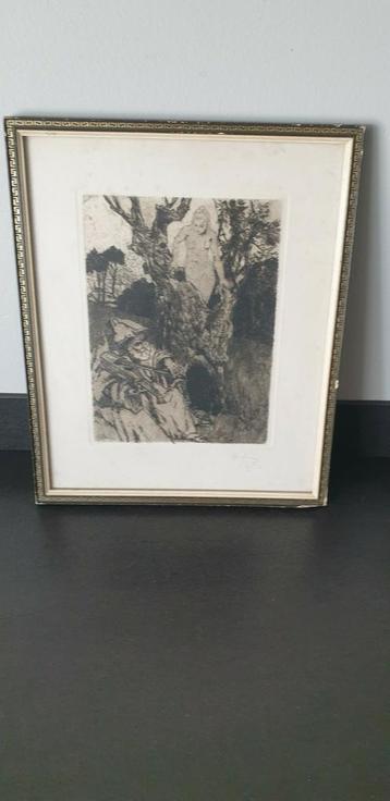 Alexander Frenz. Jagdgottin 1861. Idylle. Ets. beschikbaar voor biedingen