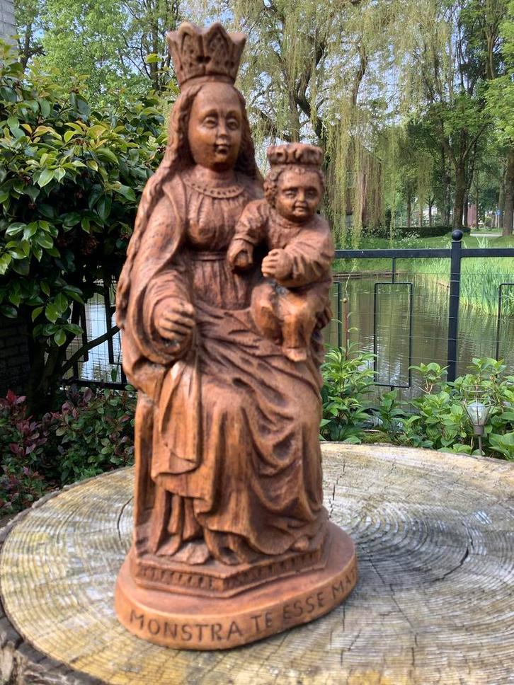 Mariabeeld ❤️ met Kindje Jezus - Gesigneerd, Antiek en Kunst, Kunst | Beelden en Houtsnijwerken, Ophalen of Verzenden