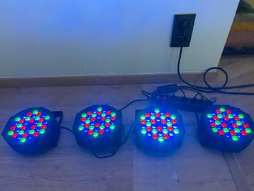 NIEUW rgb led par set 4 stuks beschikbaar voor biedingen