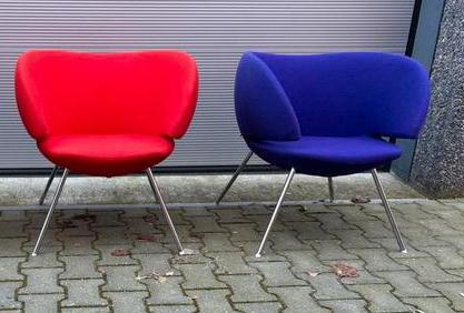 Artifort Pinq Lounge stoel van Rene Holten, Huis en Inrichting, Stoelen, Gebruikt, Drie, Hout, Metaal, Stof, Overige materialen