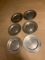 6 Zilverkl Onderborden Kunststof 33cm kerst, Overige materialen, Gebruikt, Ophalen of Verzenden, Bord(en)