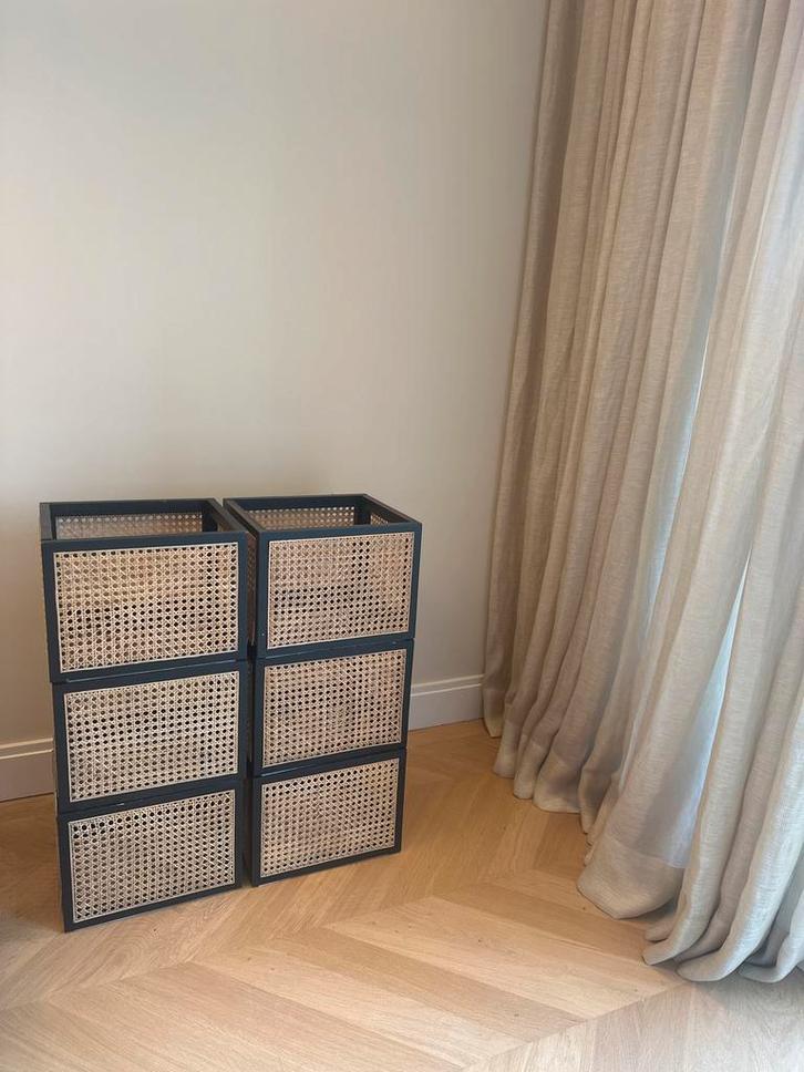 Opbergbak zwart/rotan H&M, Huis en Inrichting, Woonaccessoires | Kisten, Zo goed als nieuw, Minder dan 50 cm, Overige materialen